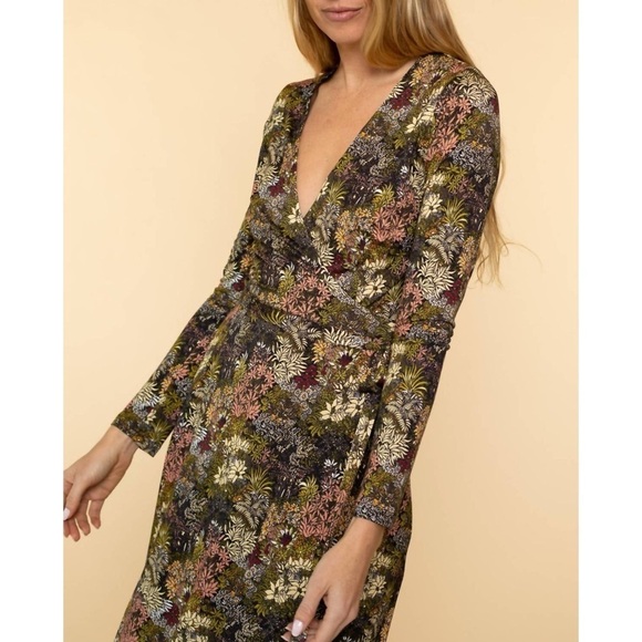 NWT La Prestic Ouiston Shirley Dress Elephant Night Multi True Wrap Sz 2 - Picture 3 of 13